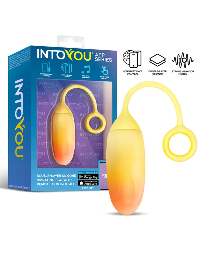 Intoyou - Vibrerend Eitje met App Control - Geel/Oranje | Intoyou Male Sex Toys