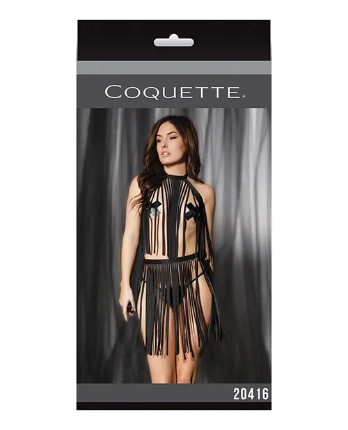 Anal | Coquette International Play Darque Fringe Harness Top & Skirt Black O/s Anal | Coquette International Play Darque Fringe Harness Top & Skirt Black O/s