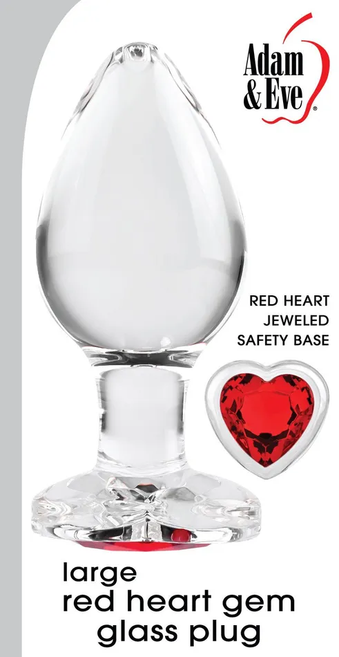 Anal | Evolved Novelties Adam & Eve Red Heart Gem Glass Plug