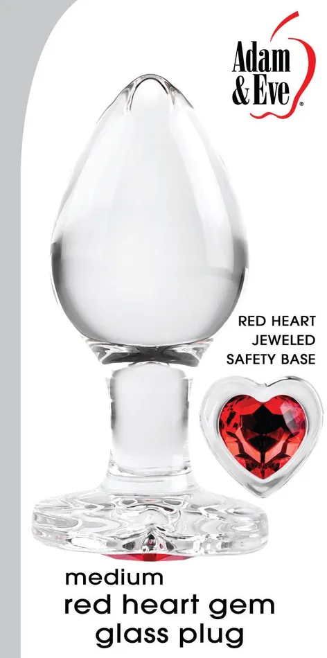 Anal | Evolved Novelties Adam & Eve Red Heart Gem Glass Plug