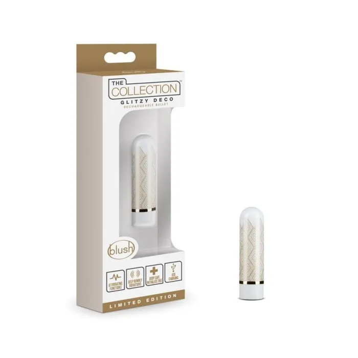 CalExotics Female Sex Toys The Collection Glitzy Deco Rechargeable Bullet Gold CalExotics Female Sex Toys The Collection Glitzy Deco Rechargeable Bullet Gold