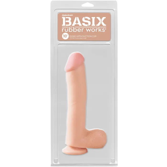 Dildos Pipedream Basix Rubber Works 10 Inch Dong With Suction Cup Flesh