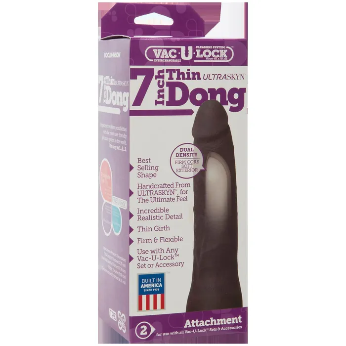 Doc Johnson Dildos | Vac-U- Lock 7-Inch Ur3 Thin Dong - Black Doc Johnson Dildos | Vac-U- Lock 7-Inch Ur3 Thin Dong - Black