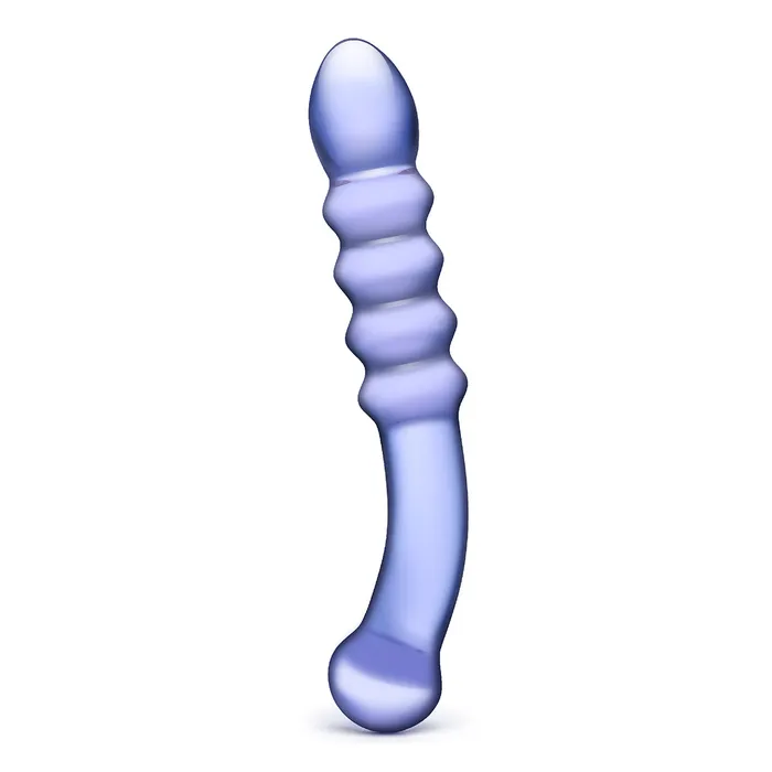 Electric Hustler Lingerie Dildos Glas Purple Rain Ribbed Glass Dildo