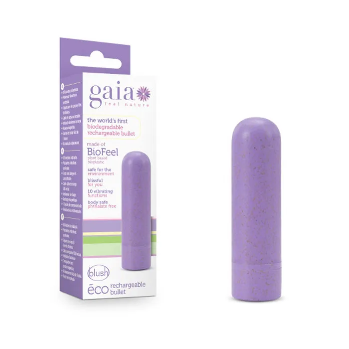 Female Sex Toys Blush Gaia Eco Rechargeable Bullet Lilac