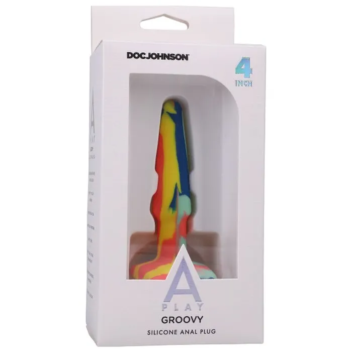 Groovy Silicone Anal Plug 4in Sunrise | A-Play Male Sex Toys Groovy Silicone Anal Plug 4in Sunrise | A-Play Male Sex Toys