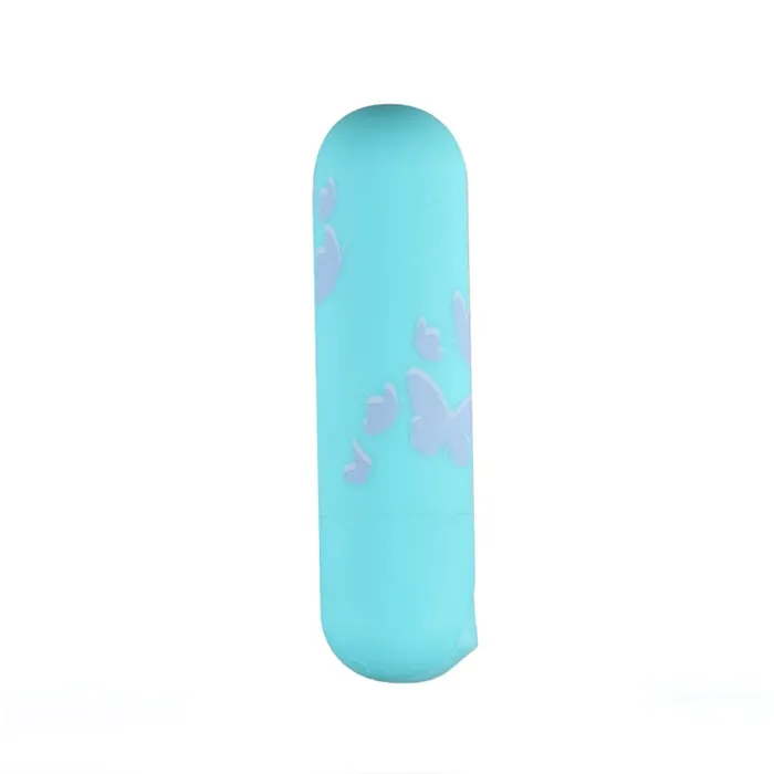 Maia Toys Vibrators | Julia Butterfly Print Mini Bullet - Teal Blue Maia Toys Vibrators | Julia Butterfly Print Mini Bullet - Teal Blue