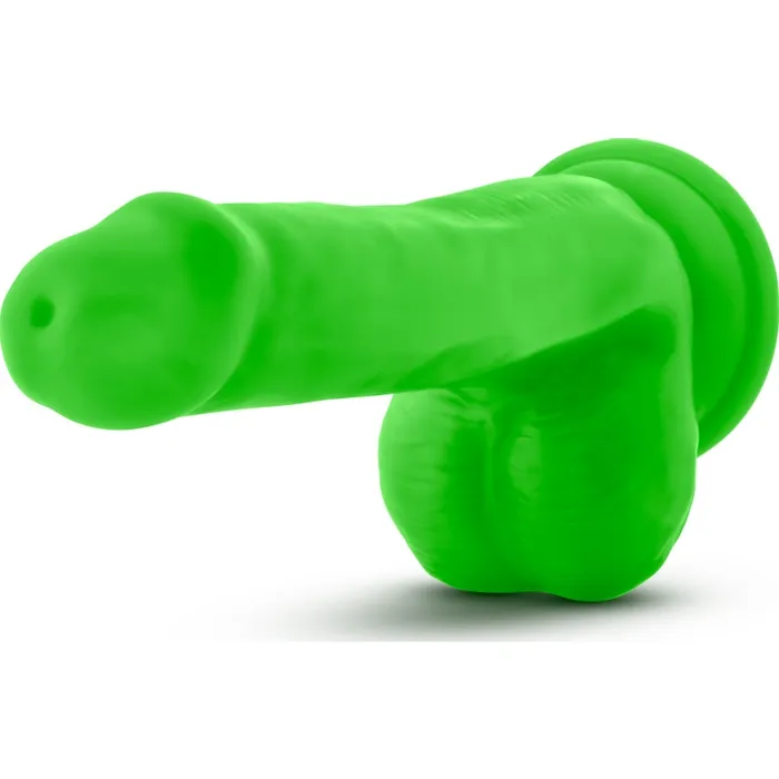 Neo Elite 6in Silicone Dual Density Cock with Balls Neon Green | Neo Elite Female Sex Toys