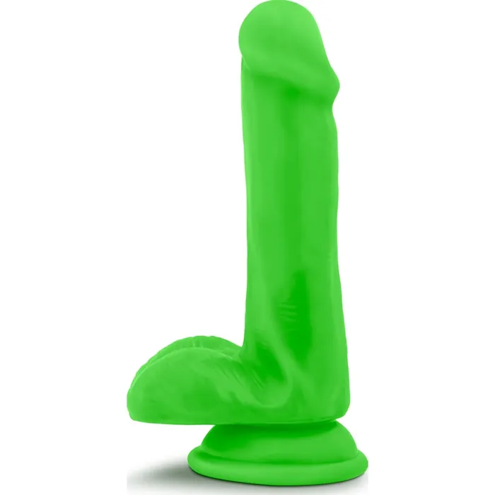 Neo Elite 6in Silicone Dual Density Cock with Balls Neon Green | Neo Elite Female Sex Toys
