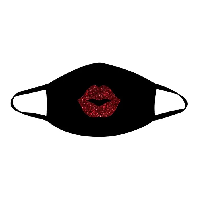 Neva Nude Anal Pucker Up Red Glitter Lips Face Mask With Black Trim