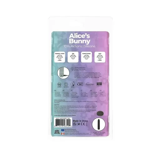Power Alices Bunny 4in 10 Function Bullet Vibrator | BMS Female Sex Toys