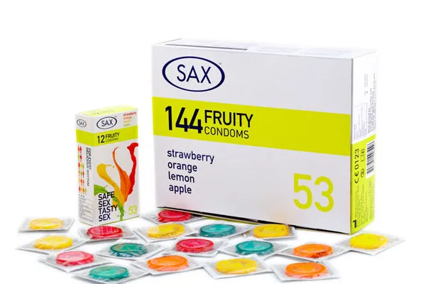 Sax Fruity Apple Lemon Orange Strawberry Flavoured Condoms 144 Condoms Sax Vibrators Sax Fruity Apple Lemon Orange Strawberry Flavoured Condoms 144 Condoms Sax Vibrators