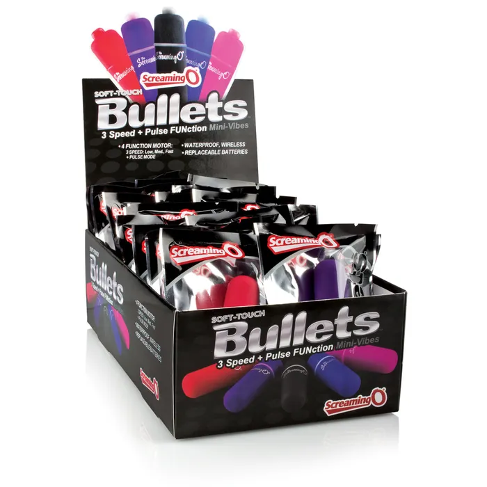 Screaming O Vibrators Soft Touch 3 1 Bullets 20 Count Pop Box Display Assorted Colors