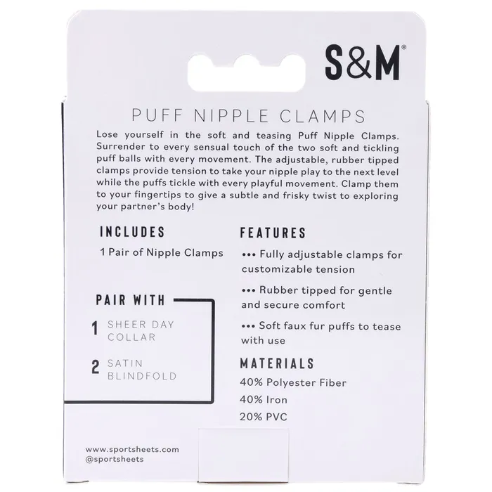 Sportsheets Couples | Sex & Mischief Puff Nipple Clamps-(ss09855) Sportsheets Couples | Sex & Mischief Puff Nipple Clamps-(ss09855)