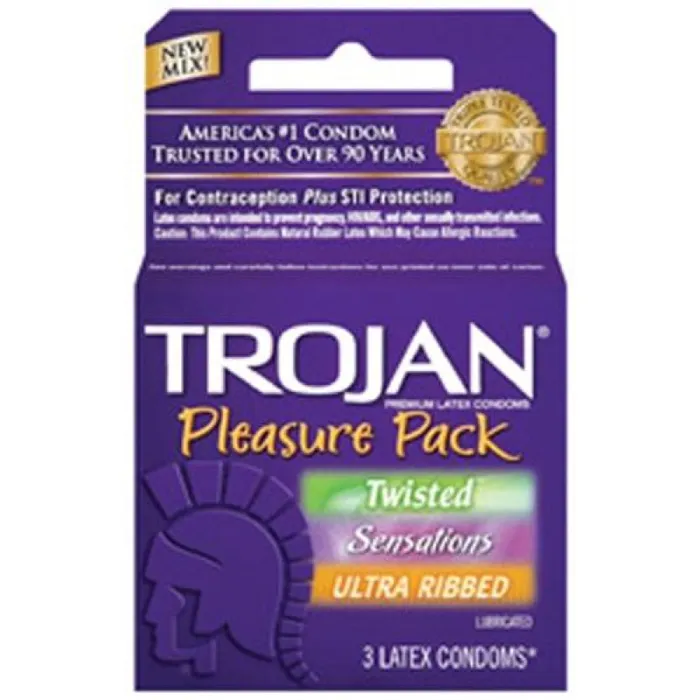 Trojan Pleasure Pack 3 Pack Trojan Condoms Enhancers