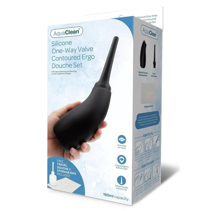 Xgen Products AquaClean Silicone 1Way Valve Contoured Ergo Douche Set 190 ml Capacity with Free Travel Dou Male Sex Toys Xgen Products AquaClean Silicone 1Way Valve Contoured Ergo Douche Set 190 ml Capacity with Free Travel Dou Male Sex Toys