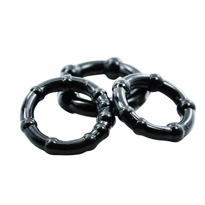 Anal Cloud 9 Cockring Combo Beaded Black Cloud 9
