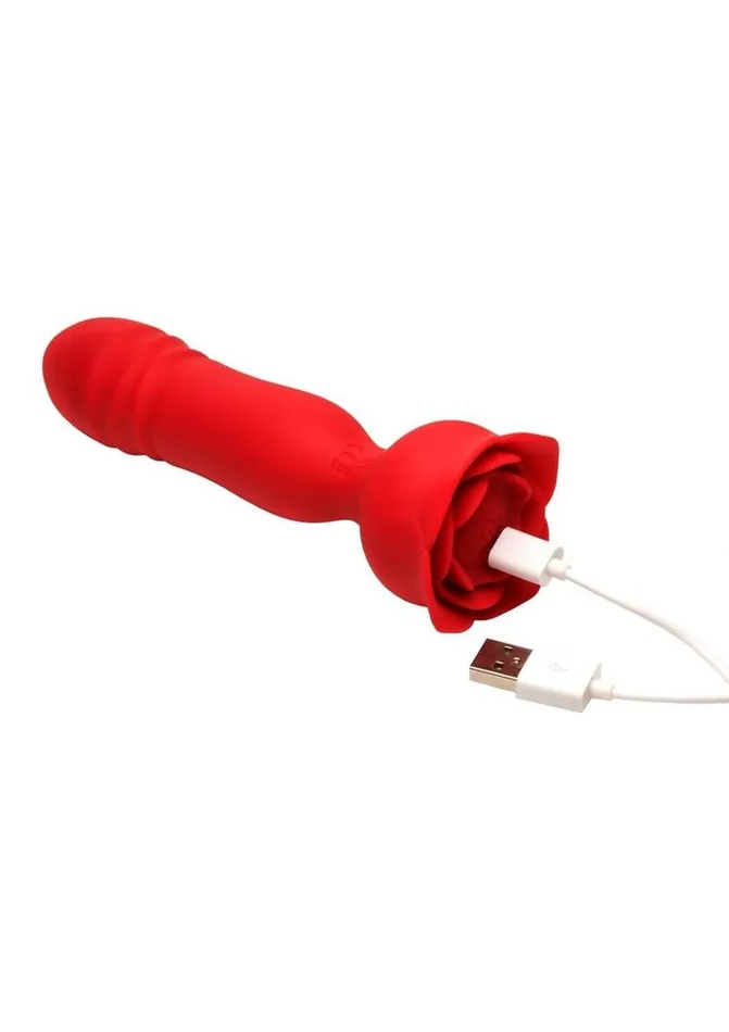 Bloomgasm Rose Delight Rechargeable Silicone Thrusting Vibrator Bloomgasm Female Sex Toys