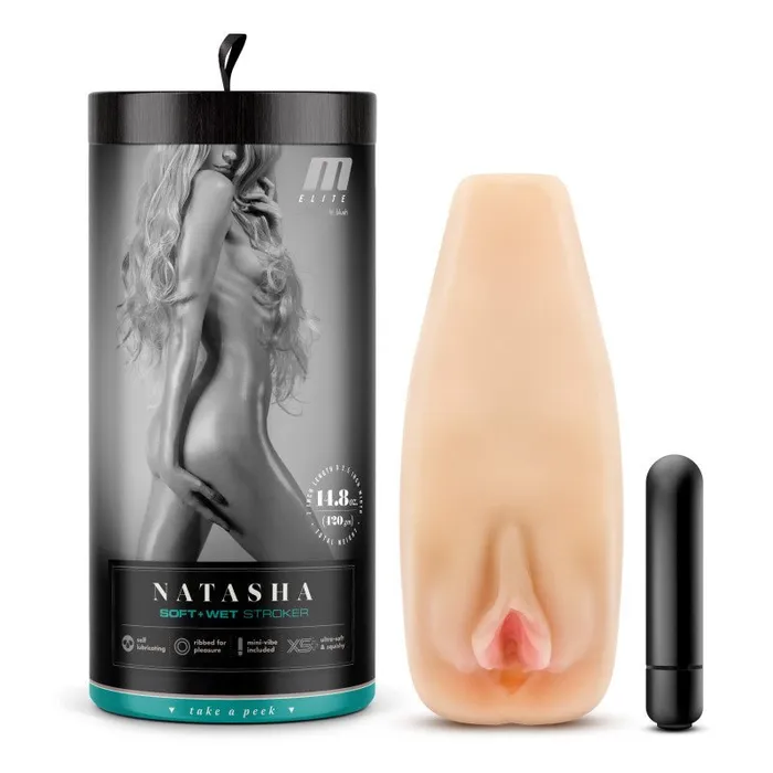 Blush Novelties Male Sex Toys M Elite Soft and Wet Natasha Flesh Vibrating Vagina Stroker Blush Novelties Male Sex Toys M Elite Soft and Wet Natasha Flesh Vibrating Vagina Stroker