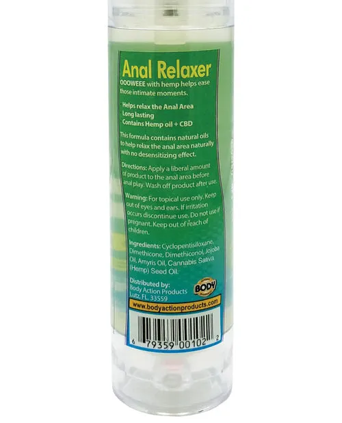 Body Action Products Anal Ooowee Anal Relaxing Lubricant wHemp Seed Oil 17 oz Body Action Products Anal Ooowee Anal Relaxing Lubricant wHemp Seed Oil 17 oz