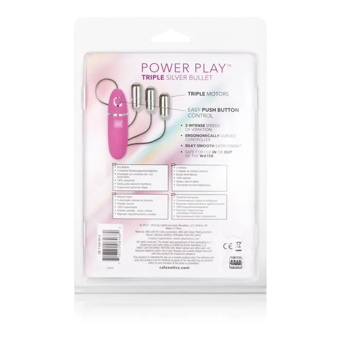 California Exotic Power Play Triple Silver Bullet Female Sex Toys