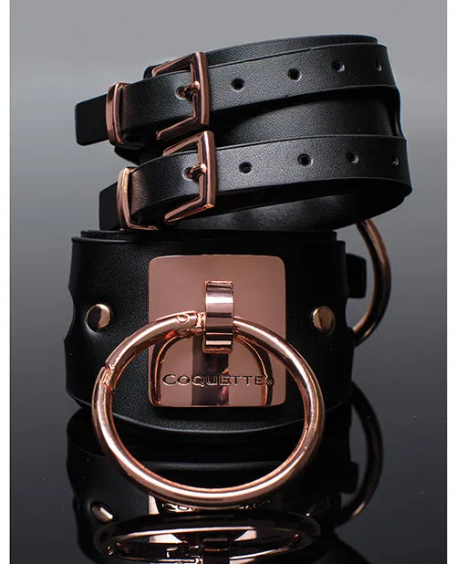 Coquette International Vibrators Pleasure Collection Adjustable Handcuffs BlackRose Gold Coquette International Vibrators Pleasure Collection Adjustable Handcuffs BlackRose Gold
