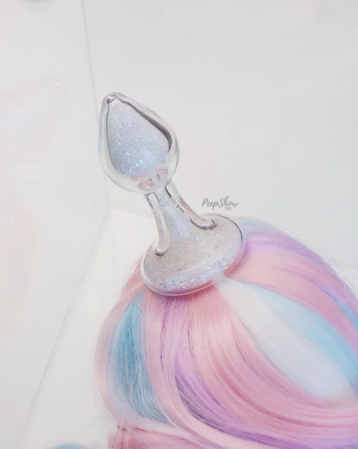 Crystal Delights Anal Crystal Delights Pony Tail Plug Glass with 4 Tail Colors Crystal Delights Anal Crystal Delights Pony Tail Plug Glass with 4 Tail Colors