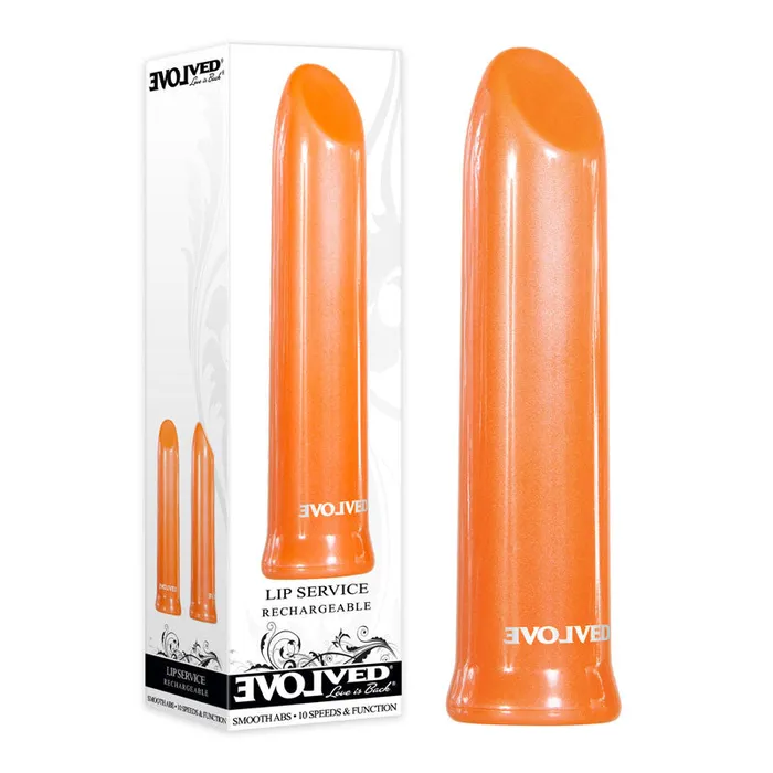 Evolved Vibrators Evolved Lip Service Orange 10 cm USB Rechargeable Lipstick Vibrator Evolved Vibrators Evolved Lip Service Orange 10 cm USB Rechargeable Lipstick Vibrator
