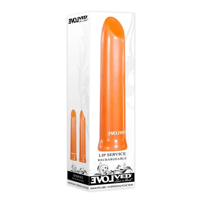 Evolved Vibrators Evolved Lip Service Orange 10 cm USB Rechargeable Lipstick Vibrator Evolved Vibrators Evolved Lip Service Orange 10 cm USB Rechargeable Lipstick Vibrator