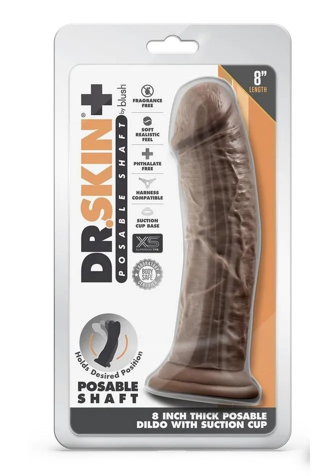 Female Sex Toys Dr Skin Dr Skin Plus Thick Posable Dildo with Suction Cup