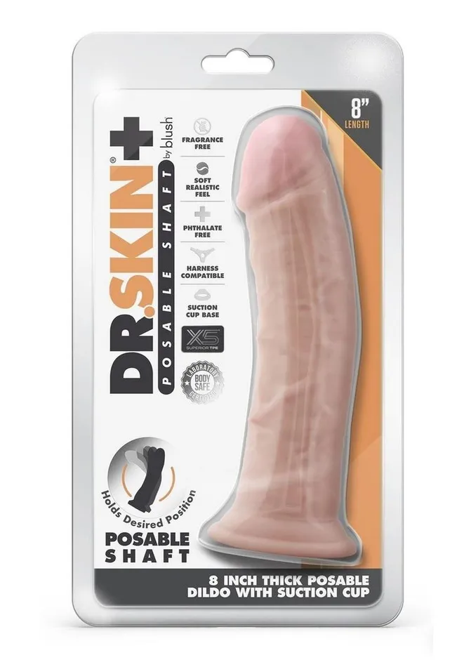 Female Sex Toys Dr Skin Dr Skin Plus Thick Posable Dildo with Suction Cup
