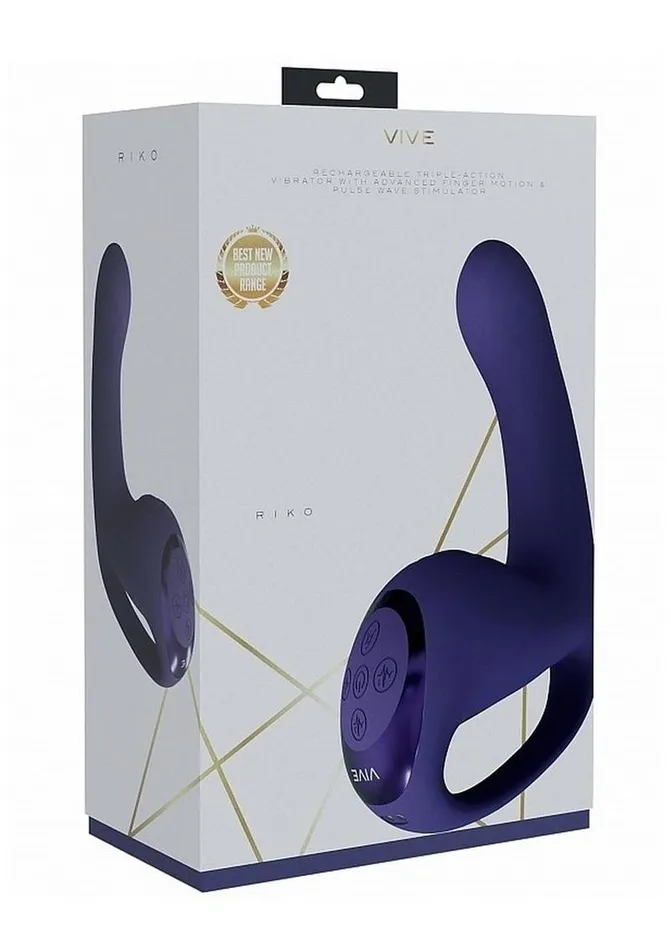 Female Sex Toys Vive by Shots Vive Riko Rechargeable Silicone Triple Motor Thumper with Finger Motion Vibrator