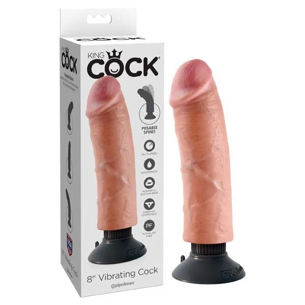 King Cock 8 Vibrating Cock Flesh 203 cm Vibrating Dong Pipedream Dildos