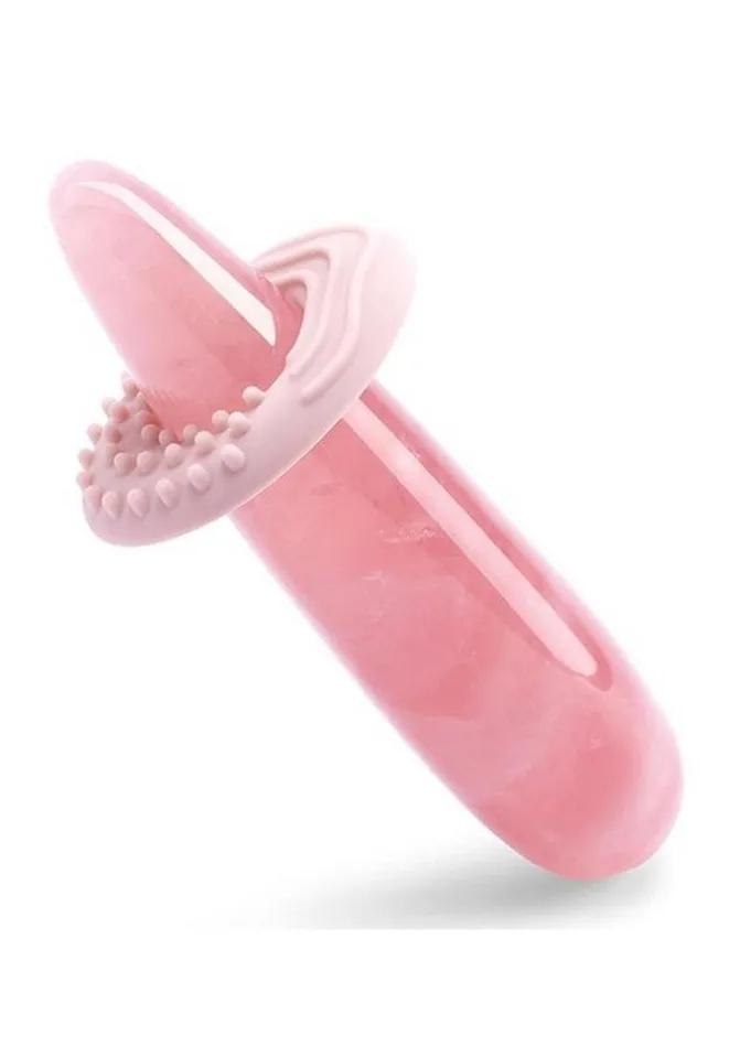 Le Wand Le Wand Crystal Wand Probe with Silicone Ring Rose Quartz Male Sex Toys Le Wand Le Wand Crystal Wand Probe with Silicone Ring Rose Quartz Male Sex Toys