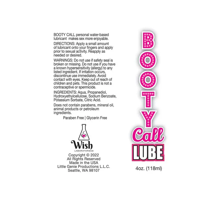 Little Genie Booty Call Lube Water Based Lubricant 120 ml Bottle Anal Little Genie Booty Call Lube Water Based Lubricant 120 ml Bottle Anal