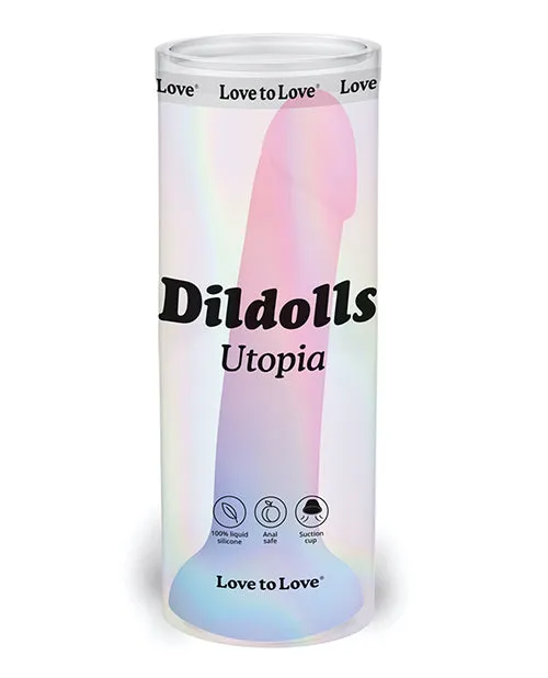 Love to Love Curved Suction Cup Dildolls Utopia Asst Colors Lovely Planet Dildos