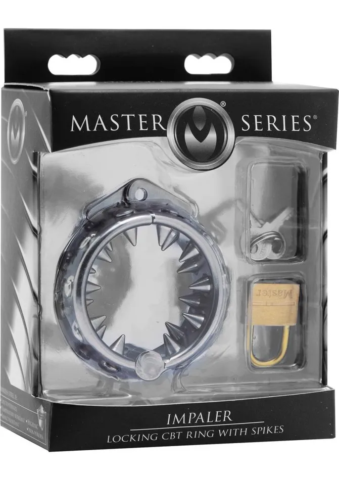 Male Sex Toys Master Series Impaler Locking CBT Ring with Spikes Master Series