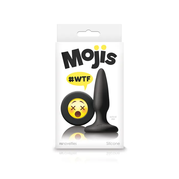 Mojis Wtf Mini Silicone Plug Wemoji Face Black nsnovelties Anal