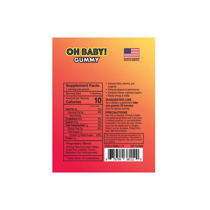 Oh Baby Male Sex Toys Oh Baby Male Enhancement Gummy 1pk