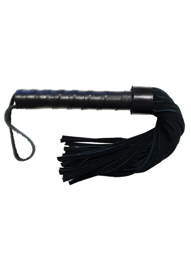 Restraints Rouge Rouge Leather Handle Suede Flogger