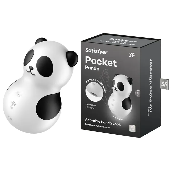 Satisfyer Vibrators Satisfyer Pocket Panda Black USB Rechargeable Air Pulse Stimulator Satisfyer Vibrators Satisfyer Pocket Panda Black USB Rechargeable Air Pulse Stimulator
