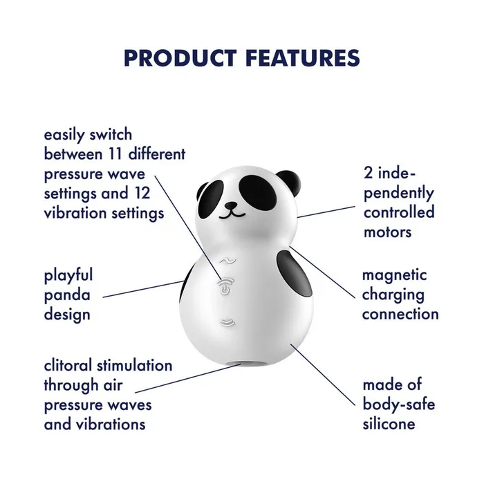 Satisfyer Vibrators Satisfyer Pocket Panda Black USB Rechargeable Air Pulse Stimulator Satisfyer Vibrators Satisfyer Pocket Panda Black USB Rechargeable Air Pulse Stimulator