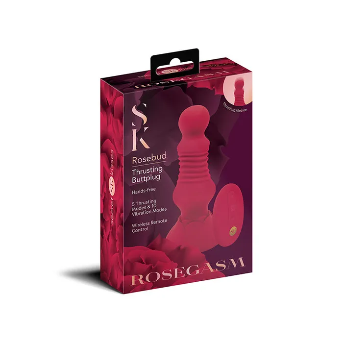Secret Kisses Anal Rosegasm Rosebud Remote Controlled Thrusting Butt Plug