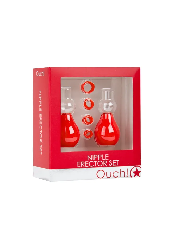 Shots Ouch Anal Nipple Erector Set Red
