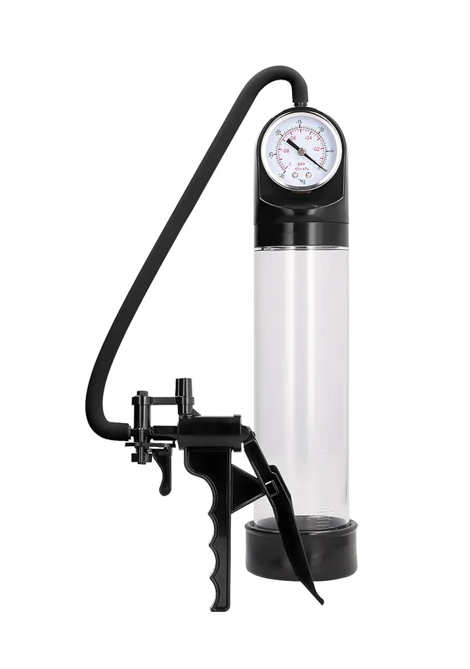 Shots Pumped Elite Pump With Advanced PSI Gauge Transparent Male Sex Toys