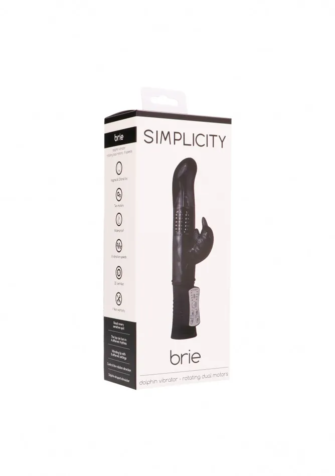 Shots Simplicity Vibrators BRIE dolphin vibrator rotating dual motors Black