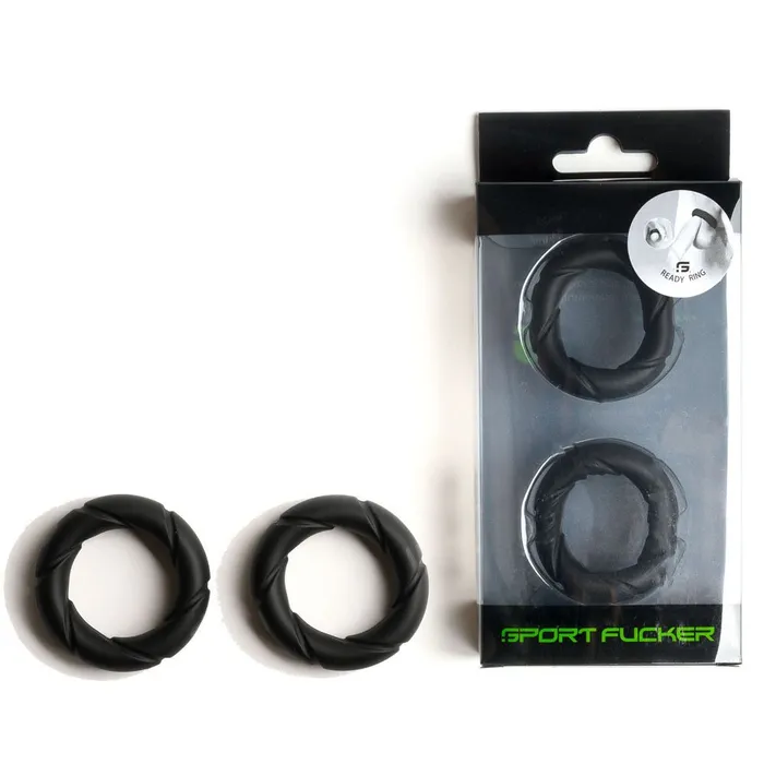 Sport Fucker Ready Rings Black Cock Rings 2 Pack Sport Fucker Anal