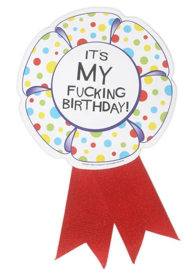 Vibrators Candyprints Party Candyprints XRated Birthday Ribbon Medallion