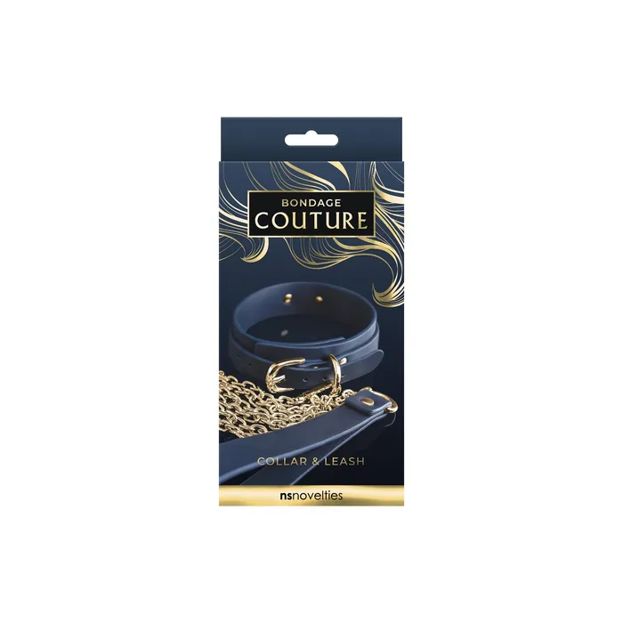 Vibrators nsnovelties Bondage Couture Collar and Leash Blue