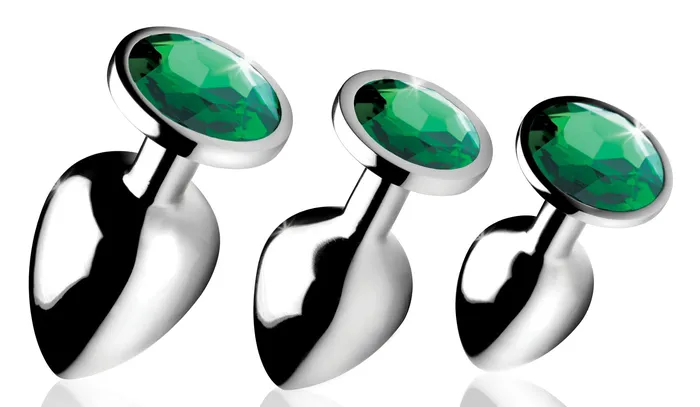 Anal XR Brands Booty Sparks Emerald Gem Anal Plug Set